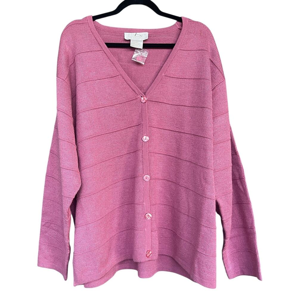 Maurada Sweater Womens 3XL Button‎ Front Cardigan Acrylic Knit Casual Pullover